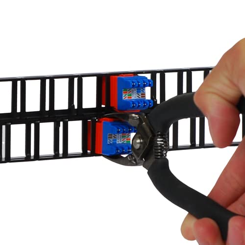ICC RJ45 Keystone Connector and Patch Cord Removal Tool with Wide Flat Nose Jaws, Compatible with Ethernet and Fiber Optic Patch Cables, High-Density, Corrosion-Resistant, Ergonomic Handle