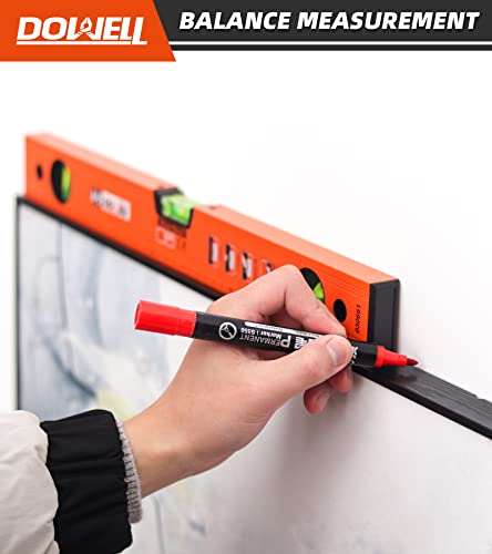 DOWELL 18 Inch Magnetic Spirit Level, Torpedo Level, Leveler Tool 18in(450mm)
