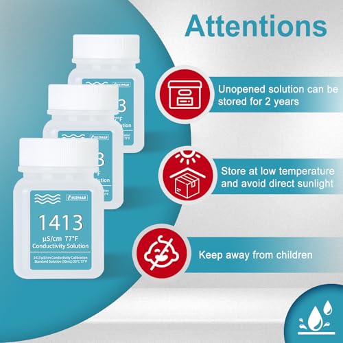 UIUZMAR 1413μS/cm Calibration Solution Conductivity Buffer Solution 1413 μS/cm Solution