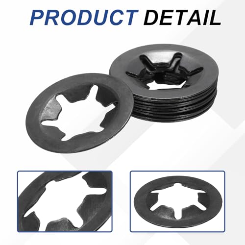 MECCANIXITY 220Pcs Internal Tooth Lock Washers, M12 ID 25mm OD Star Locking Washer Quick Speed Retaining Clips Fasteners for Machinery, Automobile, Industrial Use, Flat Edge M12x25mm 220