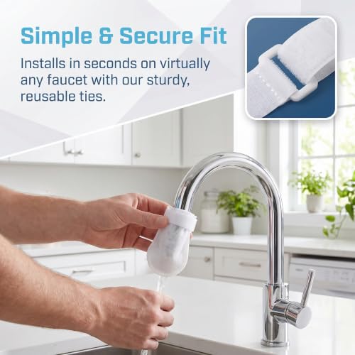 200PCS High Density Faucet Filter Cotton Bag, Universal Anti‑Splash Tap Water Filter Bag with Sediment Barrier, Fine Fiber Mesh Purifier for Kitchen Bathroom Sink Faucets 200PCS