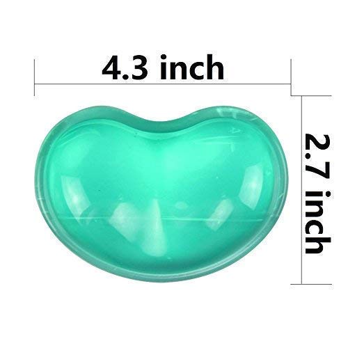LetGoShop Silicone Gel Wrist Rest Heart-Shaped Translucence Ergonomic Mouse Pad Cool Hand Pillow Effectively Wrist Fatigue(Green) Green