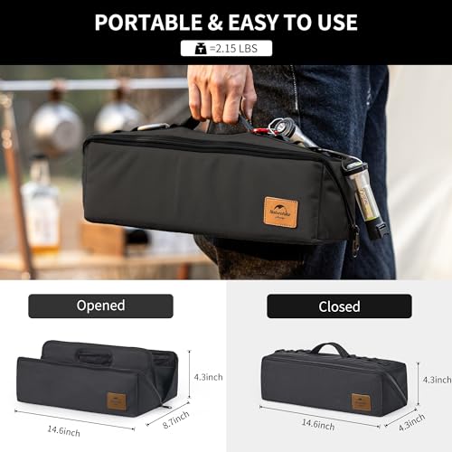 Naturehike Folding Tool Bag, Multifunctional Tool Storage Bag, Zippered Duffel Bag, Water Repellent Tool Origanizer Night Black