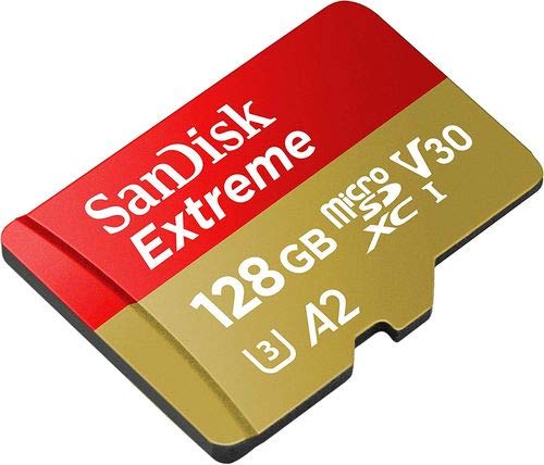 SanDisk MicroSD 128GB Extreme Memory Card Compatible with DJI Series Drones | For Air 2S, Air 2, Mini, Mini 2, Mavic 2 (SDSQXAA-128G-GN6MN) Bundle with (1) Everything But Stromboli Micro Card Reader