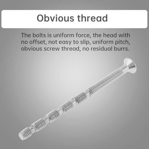10 Set Door Handle Hardware Lever Handle Screws Connecting Bolts & Sleeves M4 x 60mm, Phillips Drive Flat Countersunk Head Fixing Cutting Slot Articulated Screw