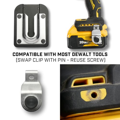 PinPal Pro | Universal Tool Holster - Gravity Locking Clip-On Tool Belt Holder for Drills, Impacts, and Other Tools PinPal Pro + Pin Kit For Dewalt
