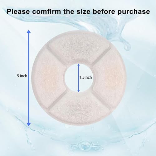 8 Packs Cat Water Fountain Filters Triple Action Replacement Cartridges with Activated Carbon Resin Coconut Shell Cotton for 2-2.5L Pet Water Dispensers for Cats Dogs Drinking