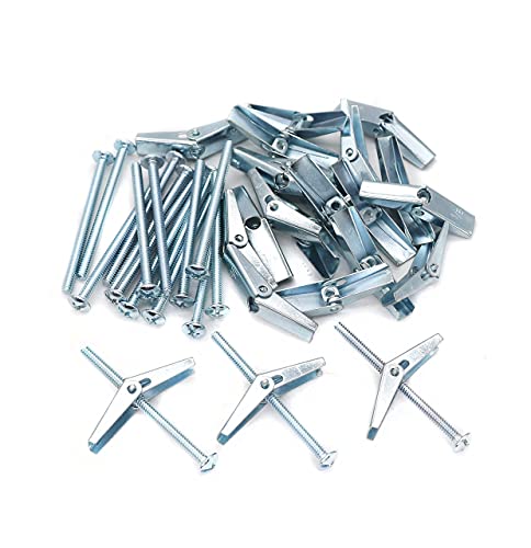 cSeao 50 Pieces 1/8-2" Toggle Bolts Sheetrock Wall Anchors for Hanging Heavy Items, Zinc Plated 2. 1/8" x 2" 50 Pack