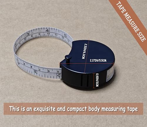Perfect Body Measuring Tape-60 Inch Automatic Telescopic Tape Measure-Dual-use Retractable Tape Measure for Body :Waist Hip Bust Arms Height Muscle Building Weight Loss and More (Black) Black