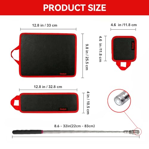 3PCS Flexible Magnetic Tool Mat, Non-Slip PVC Magnetic Tray and Tool Holder, Screws and Auto Repair Tools, Essential Organizer for Garage & Workshop (3PCS Blackish-red) 3PCS Blackish-red