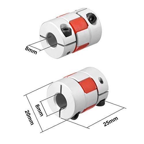 uxcell Shaft Coupling 8mm to 8mm Bore L25xD20 Flexible Coupler Joint