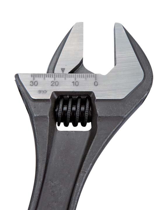 Bahco BAH8069RUS 4" SAE Adjustable Wrench, Black, Tapered Jaws, Scale 4-inch