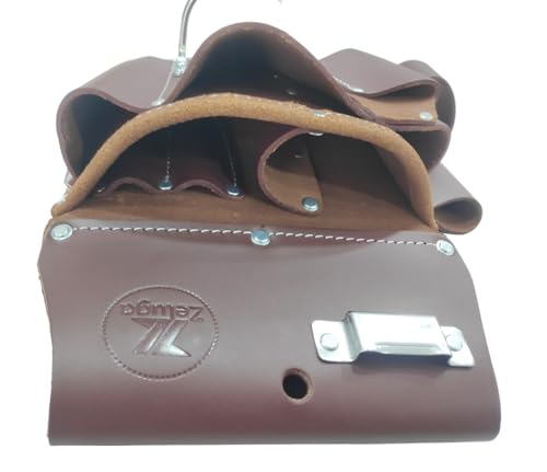 Zeluga 11 Pocket Pro Leather Drywall Pouch, Cherry Left Hand