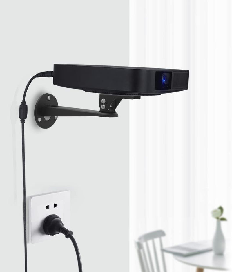 Mini Projector Wall Mount/Projector Hanger/CCTV Security Camera Housing Mounting Bracket - for CCTV/Camera/Projector/Webcam - with Load 11 lbs Length 7.8 inch - Rotation 360° (Black) Black