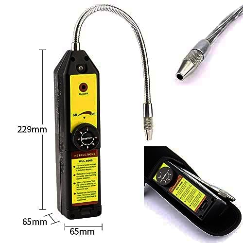 Wale&Morn Refrigerant Leak Detector kit for AC Leak Detection, Halogen Gas Detector, HAVC freon Leak Detector Tools with UV Flashlight and UV Glasses for detect R134a, R22, R12, R410a, etc WJL-6000+UV