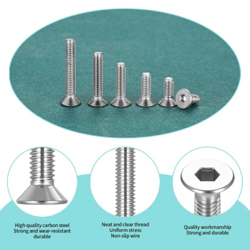 488 PCS M4 Countersunk Screws Kit, M4 Flat Head Machine Screws Assortment 488