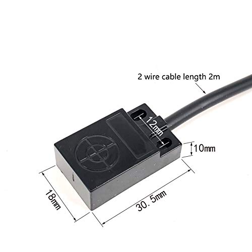 Taidacent 12~24VDC Proximity Sensor 3 Wires Metal Proximity Sensor Thin Flat Inductive Limit Switch (NPN Normally Open, F15) NPN Normally Open