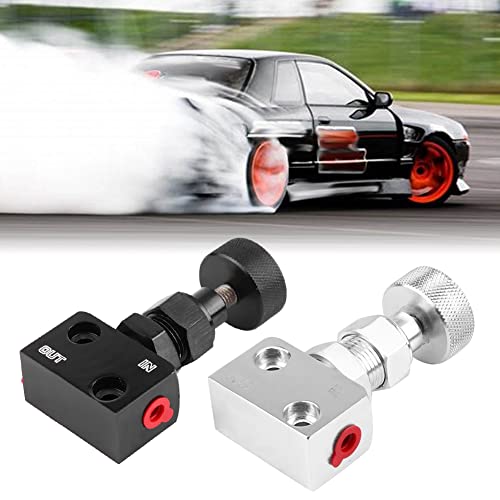 Brake Proportioning Valve, Universal Motorsport Shut Off Pressure Regulator Car Valve Aluminum 150PSI - 1200PSI Proportion Adjustable Prop Bias Adjuster Racing Lever (Black)