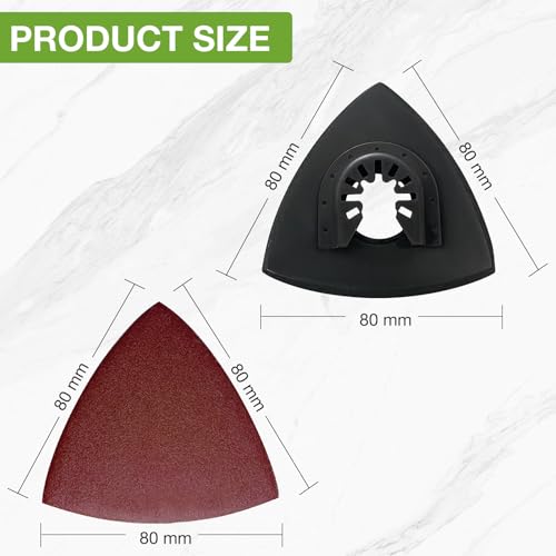 Oscillating Tool Sanding Pad kit 104pcs, 4-Piece 3-1/8 in Triangle Sanding Pad with 100pcs Sandpaper for Surface Sanding,Mechanical Maintenance Cleaning, polishing, deburring 104PCS SANDING PADS KITS