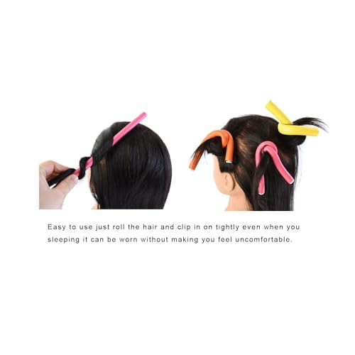 30 Pieces Flexi Curling Rods 9.45 Inch Bendy Foam Curler Rollers No Heat Hair Curlers for Medium and Long Hair Sleeping Overnight (5 Colors) 1 count (Pack of 30)