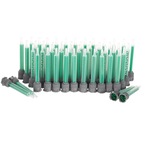 50Pcs Epoxy Mixing Nozzle Tip for Adhesive Gun Applicator, 1:1 & 1:2 Static Mixing Nozzle Adhesive Cartridges Tip Mixer Nozzles with Marked Scales, Ideal Epoxy Resin Tools and for Precise Mixing