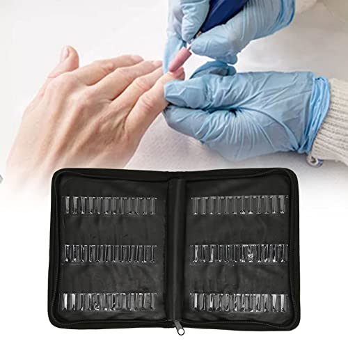 Nail Bit Storage Bag,Large Capacity Dustproof Nails Bit Set Bag,Portable Multifunctional Nail Kit Bag for Professional Nail Art Pens, Nail Brush,Nail Tools