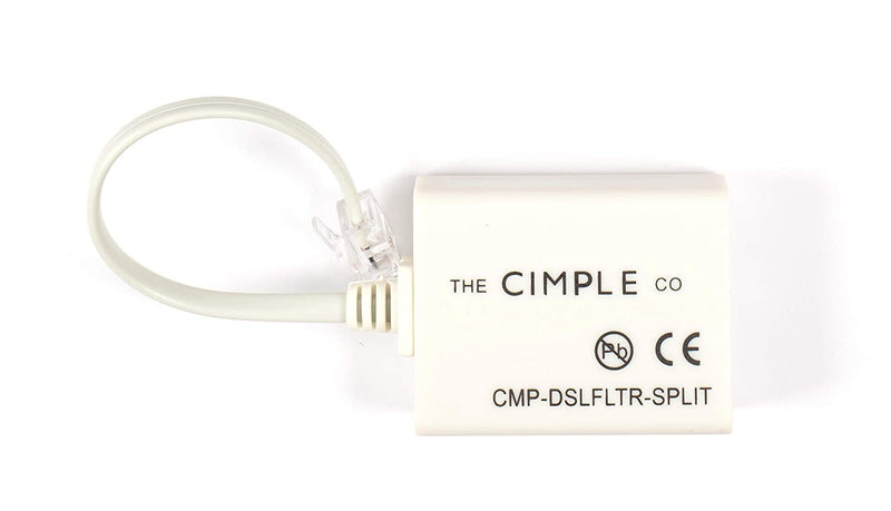 THE CIMPLE CO Modem Phone Filter, 3 Pack, DSL Splitter, 2 Wire, 1 Line, Removes Noise from Phone Lines, for Fax, Landline, Satellite, and Printer, Ivory