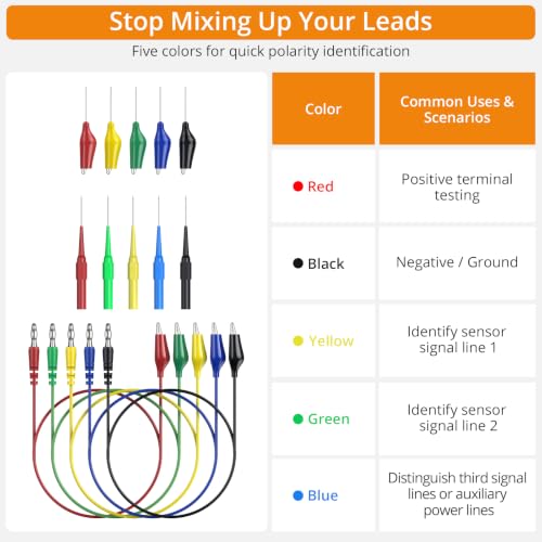 Neoteck 44PCS Backprobe Test Lead Kit with Multi-Angle Back Probe Pins