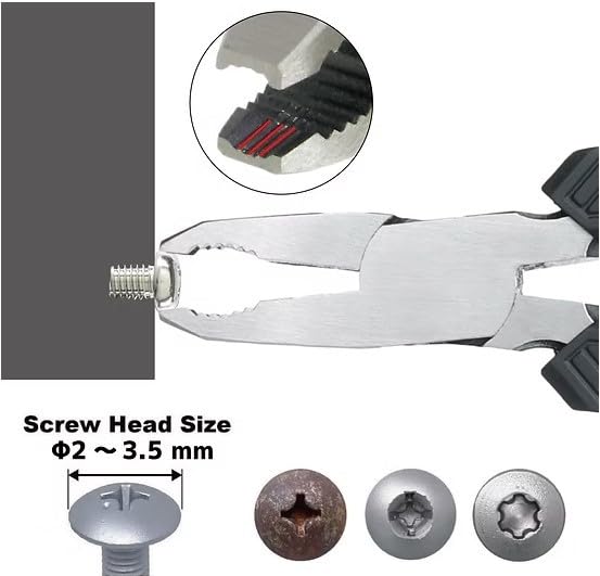 VAMPLIERS 5" Mini Stripped M2 Screw Extractor Pliers ESD Safe TPR Handles 5" Mini Pliers