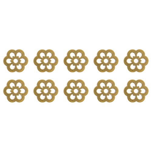 HP Clover Brass Backplate Washers, 10-Pack, 1.3 in