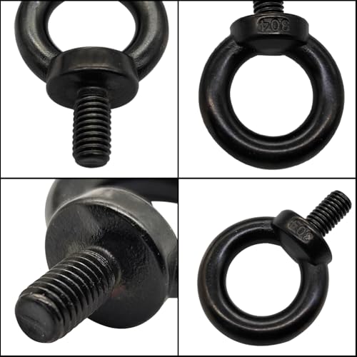 M14 Lifting Eye Bolts, Black Bolts 304 Stainless Steel (4 Pack) 4 M14