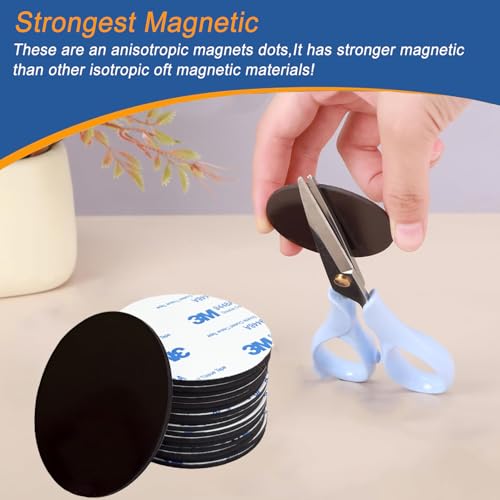 Flexible Magnetic Dot with Self Adhesive,Big Round Magnets with Adhesive Backing for Crafts Whiteboard, Refrigerator Crafts DIY School,18 Pcs 60mm Diameter 2.36”x 0.08”