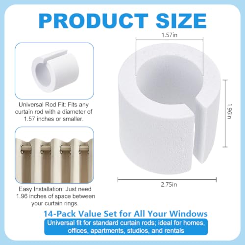  [AUSTRALIA] - 16 PCS Foam Curtain Spacers for Drapes 50mm