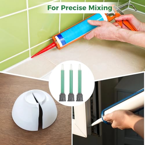 50Pcs Epoxy Mixing Nozzle Tip for Adhesive Gun Applicator, 1:1 & 1:2 Static Mixing Nozzle Adhesive Cartridges Tip Mixer Nozzles with Marked Scales, Ideal Epoxy Resin Tools and for Precise Mixing
