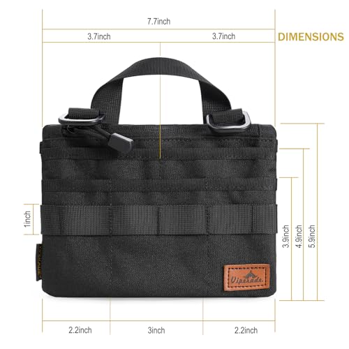 VIPERADE VE5 Slim EDC Pouch with 7 Pockets, Mens Pocket Organizer Multitool Pouch, Mini Crossbody Bag Messenger Shoulder Bag Black