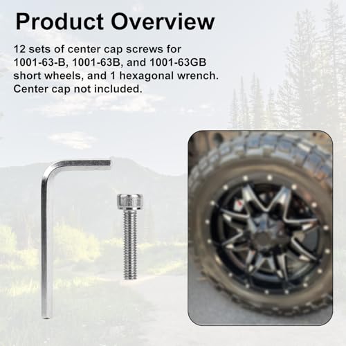 12pcs Center Cap Screws with Adapter Tool for Fuel Wheel