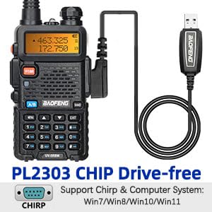 Baofeng UV-5R 8W Ham Radio Long Range Handheld VHF UHF High Power Two Way Radio Dual Band 3800mAh Li-ion Battery Walkie Talkie with Programming Cable Full Set