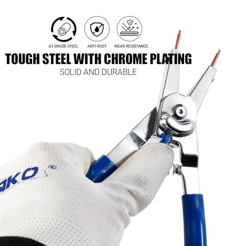 8-Inch Snap Ring Plier Internal/External with Interchangeable Tips 8-Inch
