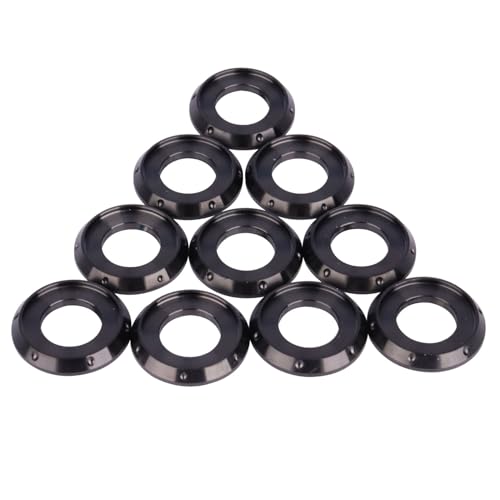 10Pcs Titanium Flange Washer M5 M6 M8 M10 Spacer Washer for Motorcycle Car (Black, M10) Black