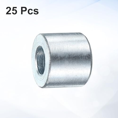 uxcell 25 Pcs Galvanized Steel Spacer 3/8" Bore x 3/4" OD x 5/8" Length, Unthreaded Standoff Bushing Plain Finish, Round Metal Spacer Fits M12 Screws Bolts 3/8"ID x 3/4"OD x 5/8"Length