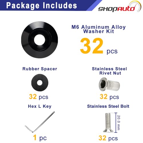 M6 18mm OD Aluminum Tapered Fender Washer (Black)