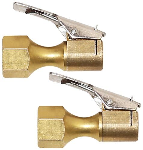 EPAuto 2 Pack Open Flow Straight Lock-On Air Chuck with Clip for Tire Inflator Open - 2PK