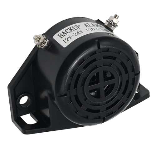 Back-up Alarm 12V-48V 110DB Backup Horn Reverse Beeper Warning Alarm Reversing Horn with Loud Beeper Tone for Trucks Lorry Van Forklift Heavy Construction Vehicles(Round)
