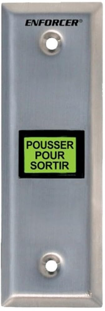 Seco-Larm Enforcer Slimline Push-to-Exit Plate, Illuminated (SD-7103GC-PEQ) Pack of 1