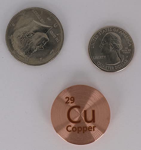 Copper (Cu) 30.68mm Metal Disc - One Troy Ounce