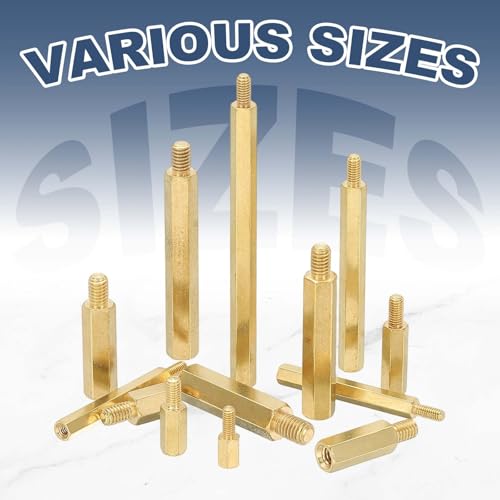 PATIKIL M4 Brass Hex Standoff, 50 Pcs PCB Motherboard Spacer Screws for Drone Quadcopter Computer Build Electronic Projects Circuit Board, Gold (M4 x 30mm+6mm) M4 x 30mm+6mm