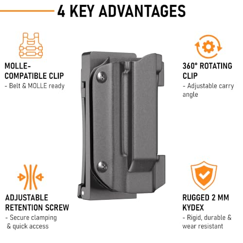 Kydex Flashlight Sheath for Nitecore EDC09, Adjustable Retention