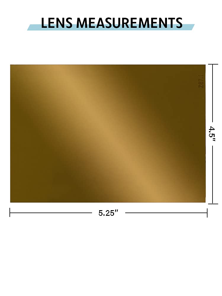 Large Welding Lens 4.5" x 5.25" Gold Coated (Shade 11)