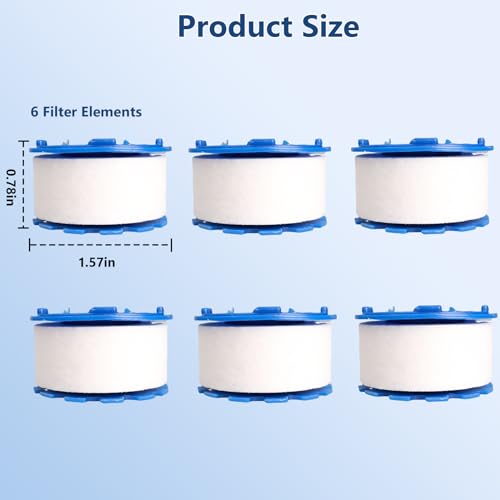 6 Pcs Sink Water Filter Elements, Universal Sink Faucet Filter Elements, Sink Faucet Filter Removes Hard Water, Water Filtration & Softeners, Faucet Sprayer Attachment(Faucet Not Included) 6PCS