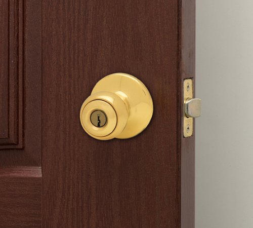 Kwikset 400P 3 CP Polo Entry Knob, Polished Brass